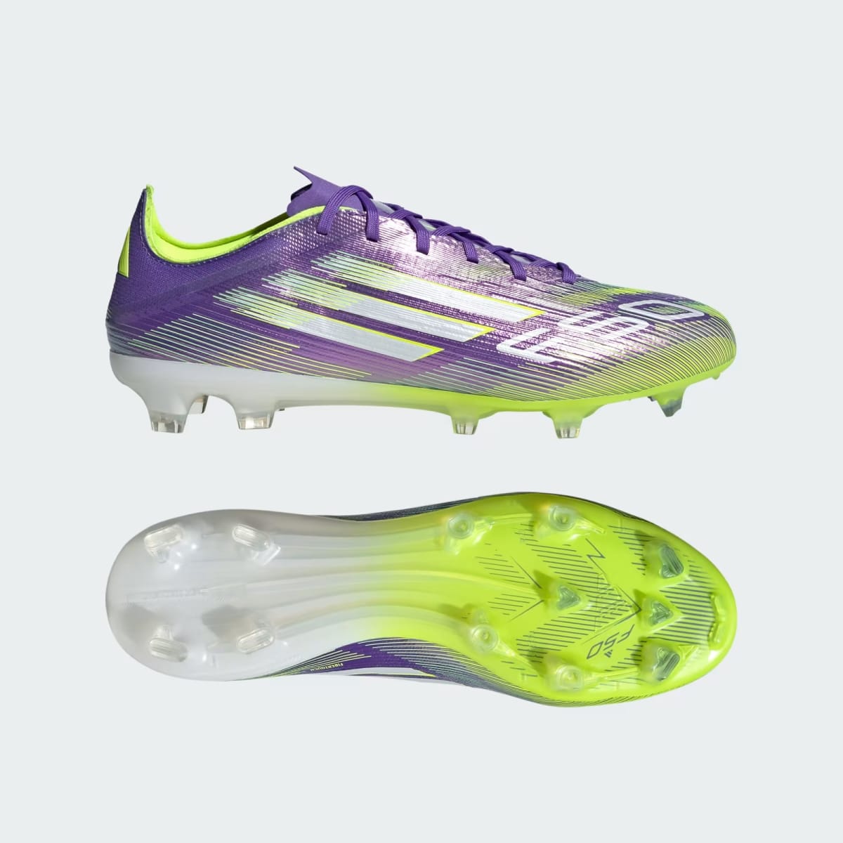 Zapato de Futbol Adidas F50 Pro Firme/Multiterreno Purple Rush / Cloud White / Lucid Lemon1