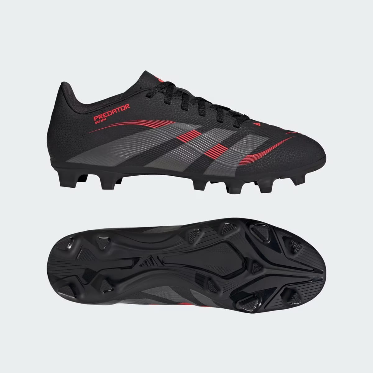Zapato de Fútbol Adidas Predator Club Multisuperficie Core Black / Grey Four / Lucid Red10