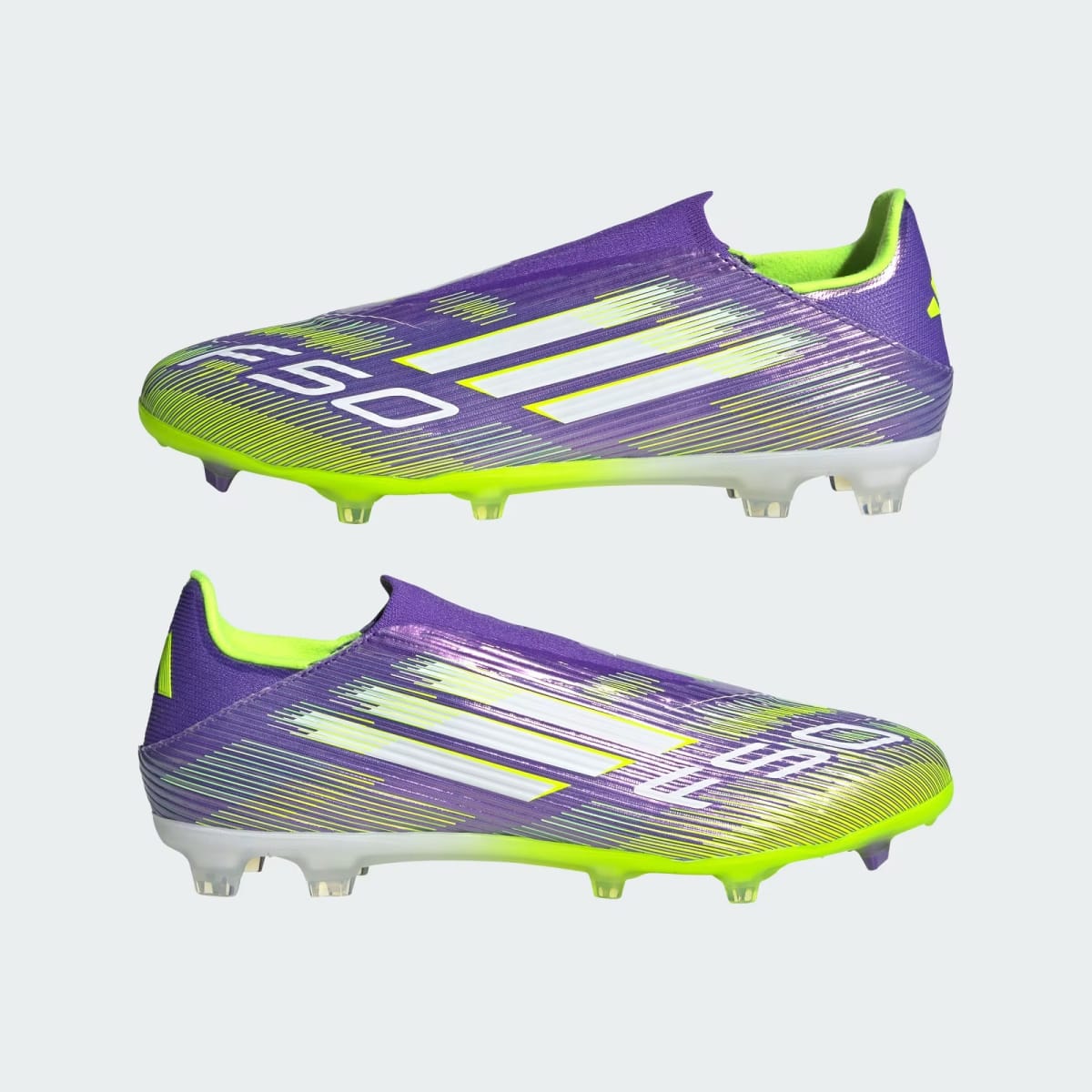 Zapato de fútbol Adidas Multiterreno Sin Cordones F50 League Purple Rush / Cloud White / Lucid Lemon8