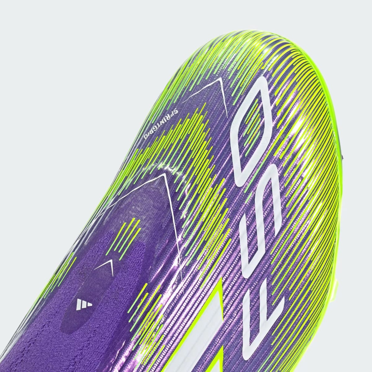 Zapato de fútbol Adidas Multiterreno Sin Cordones F50 League Purple Rush / Cloud White / Lucid Lemon9