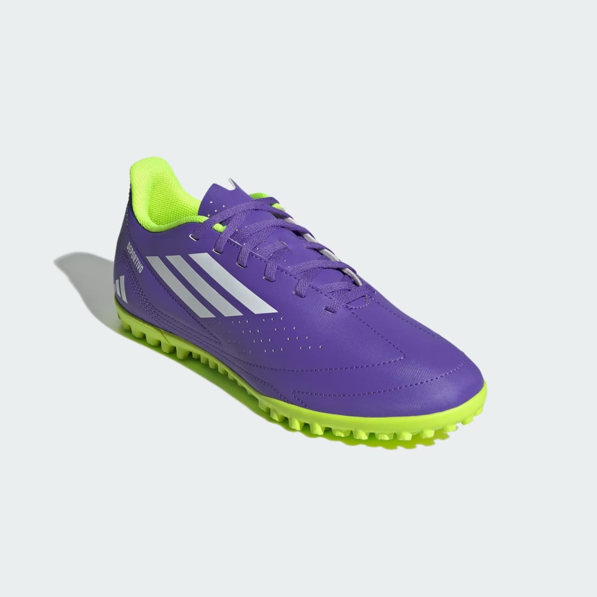 Zapato de Fútbol Adidas Deportivo lll Purple Rush / Cloud White / Lucid Lemon5