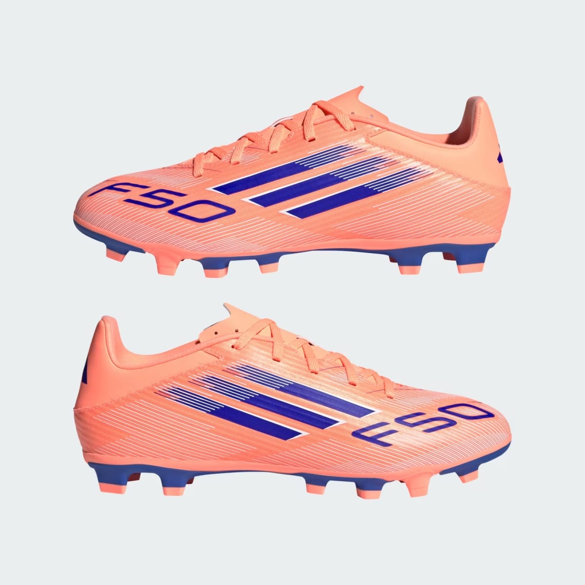 Zapato de Futbol Adidas F50 Club Firme/Multiterreno Beam Orange / Lucid Blue / Cloud White8