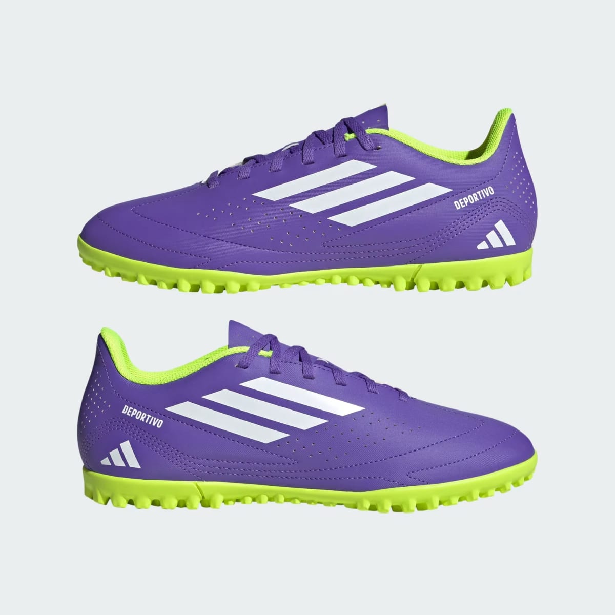Zapato de Fútbol Adidas Deportivo lll Purple Rush / Cloud White / Lucid Lemon8