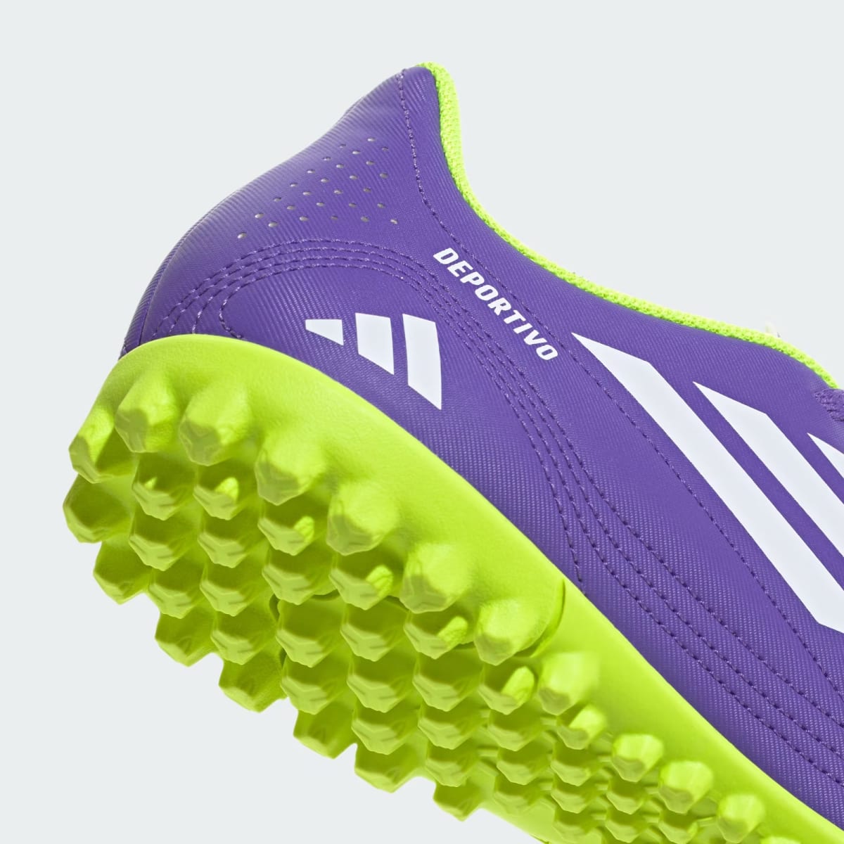 Zapato de Fútbol Adidas Deportivo lll Purple Rush / Cloud White / Lucid Lemon9