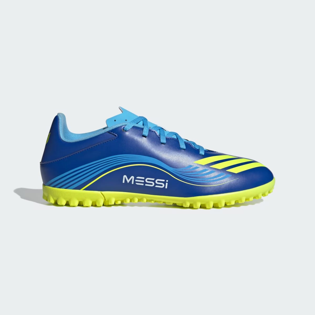 Zapato de fútbol Adidas F50 Messi Club Pasto Sintético Royal Blue / Solar Yellow / Semi Blue Burst2