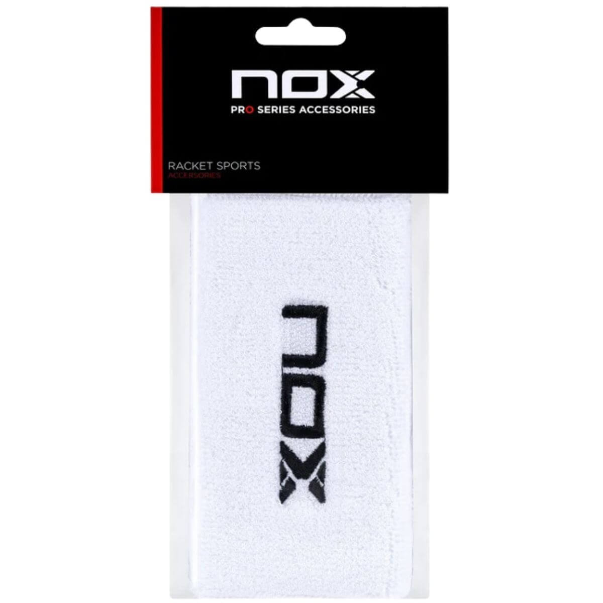 Muñequera Nox Larga Blanca Logo Negro X21