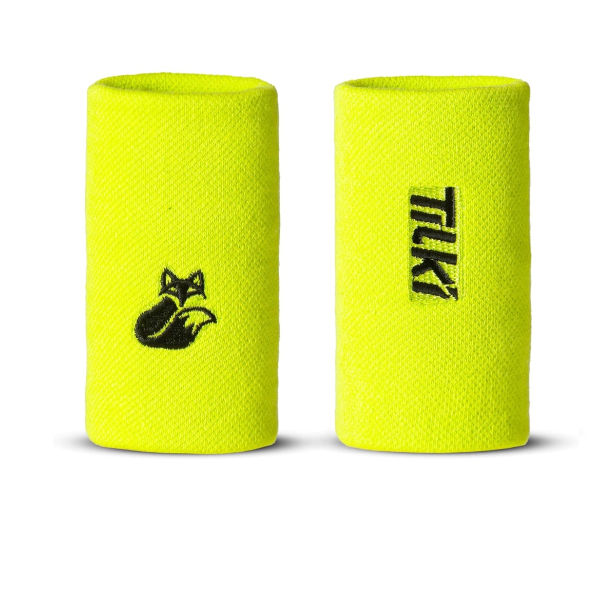Muñequera Larga Pro Algodón Terry Interior Tilki Lehinde Yellow Fluor/Black M24W ( Larga )1