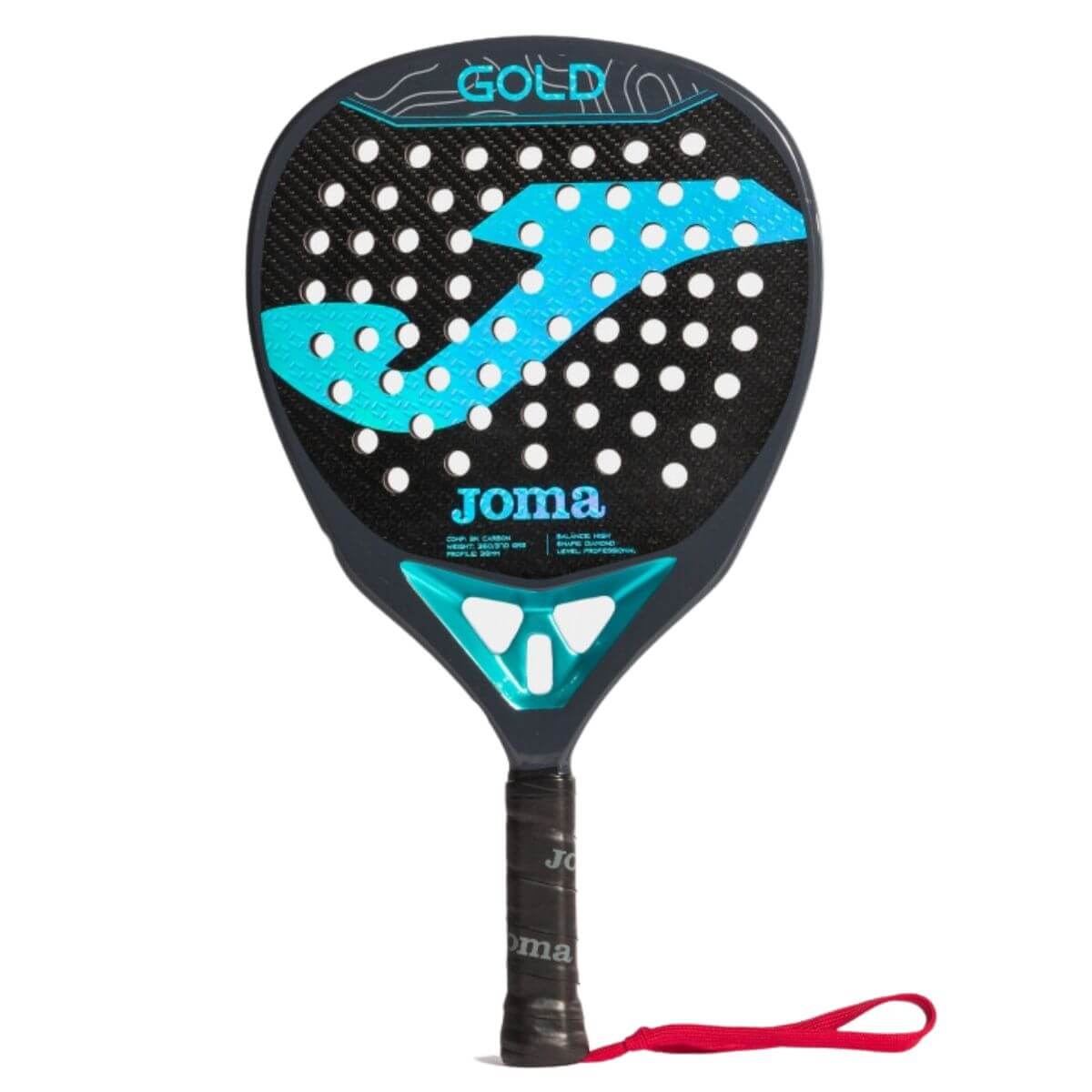 Pala Padel Joma Gold Negro Turquesa1