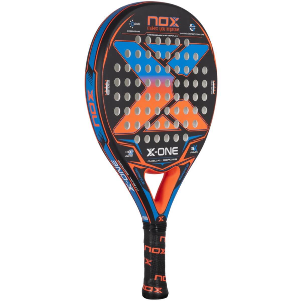 Pala Padel Nox X-One Rough Surface Evo Colours 360-375Gr2