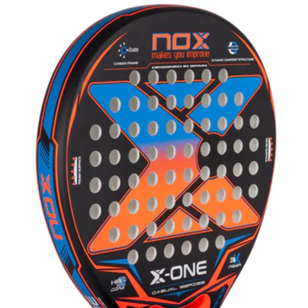 Pala Padel Nox X-One Rough Surface Evo Colours 360-375Gr6