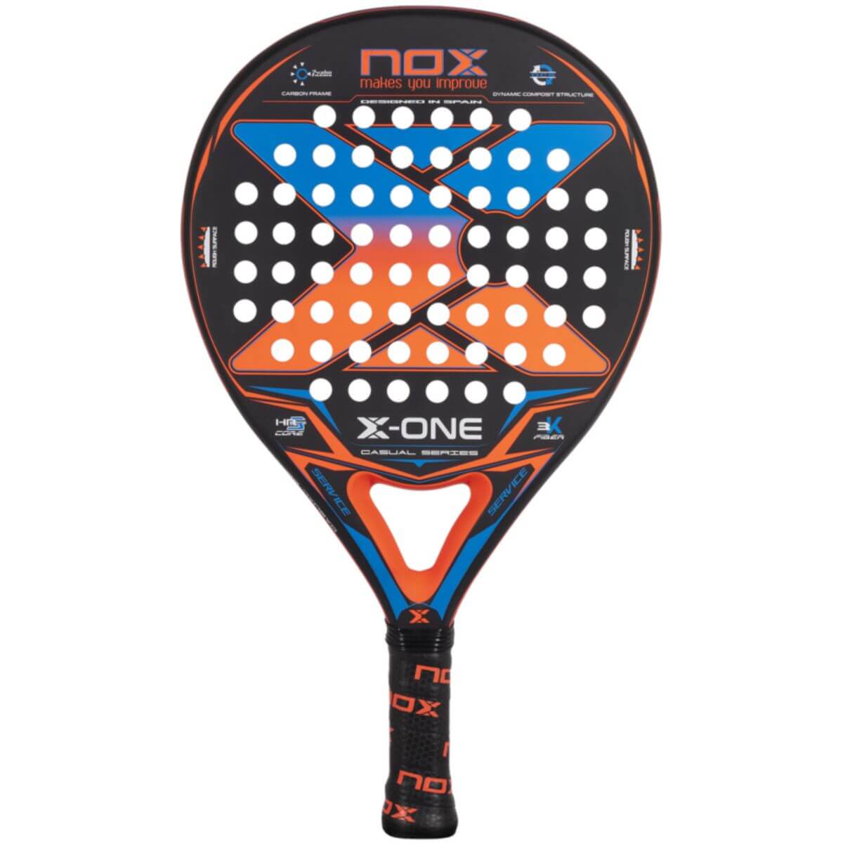 Pala Padel Nox X-One Rough Surface Evo Colours 360-375Gr3