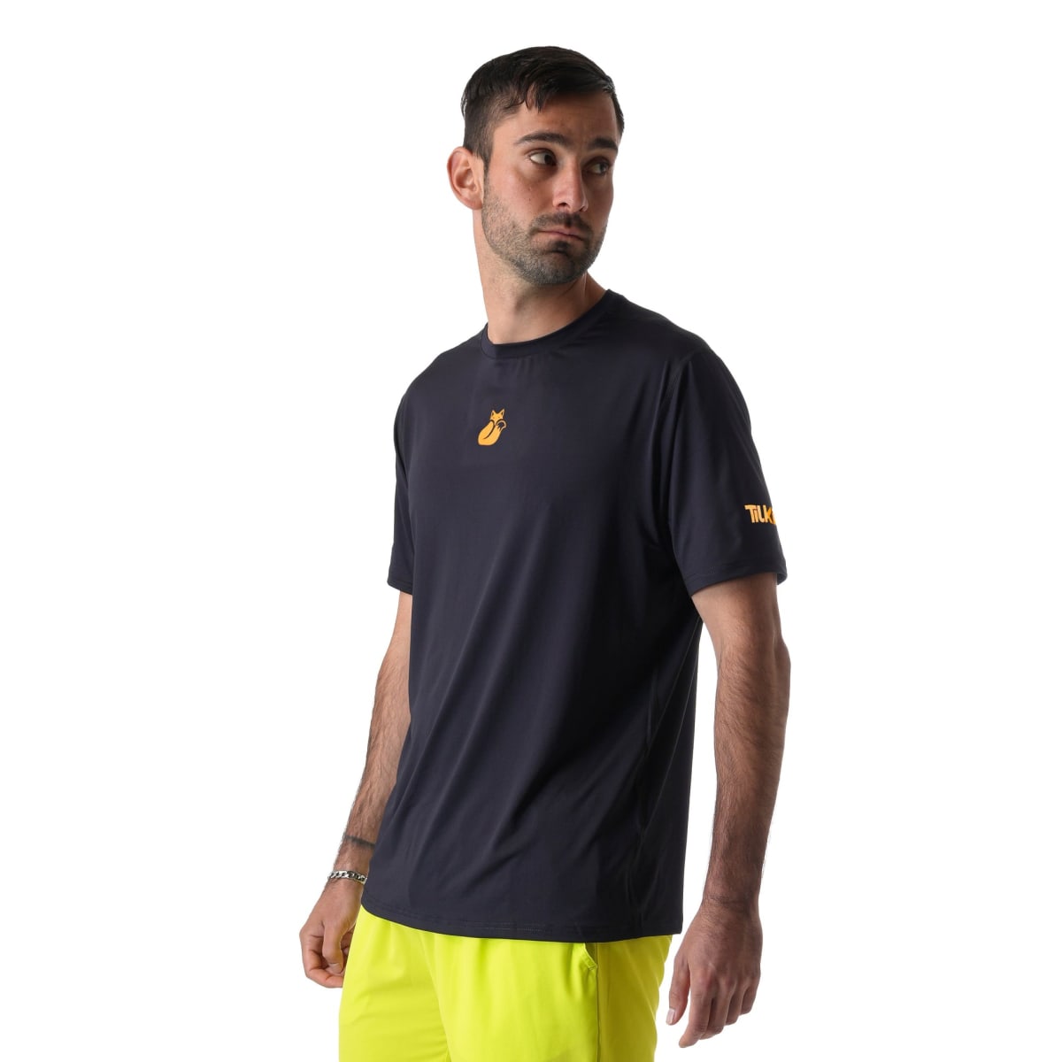 Polera M/C Poly Tilki Temel Black/Orange M24W1