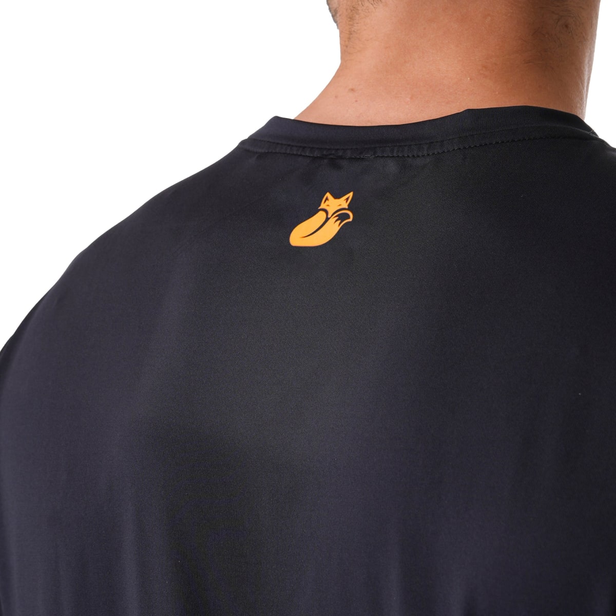 Polera M/C Poly Tilki Temel Black/Orange M24W2