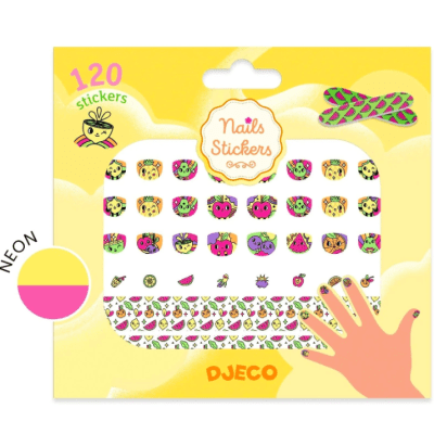 Stickers para uñas de frutas neón1