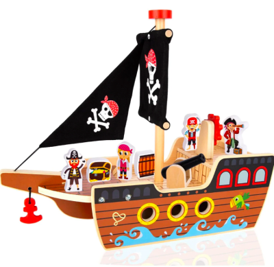 Barco Pirata de Madera Armable 11 Piezas1