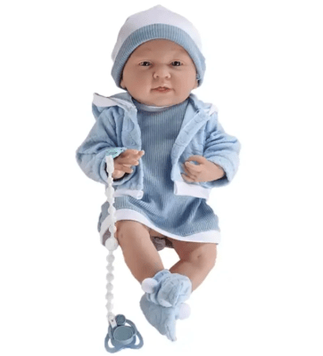 Muñeca Bebe Reborn 35 cm con Accesorios Celeste1
