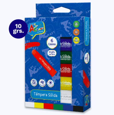 Tempera Solida 6 colores