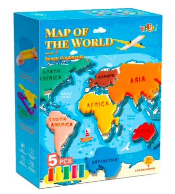 Set Plastilina Didáctico Figuras/Mapamundi Continentes1