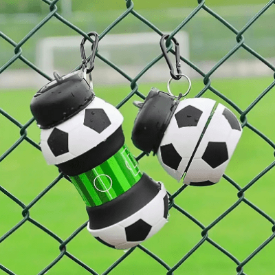 Botella de Agua Plegable con Forma de Balón de Fútbol - 550ml