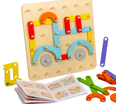 Tablero de Madera Geometría Clasificación - Juguete Montessori1