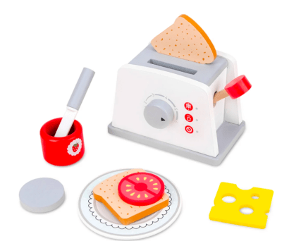Juguete Tostadora de Madera para Niños 9 Piezas1