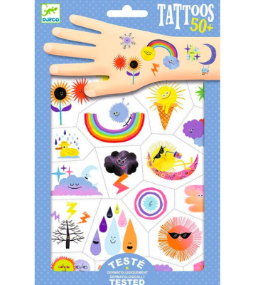 Tatuajes temporales emojis del tiempo1