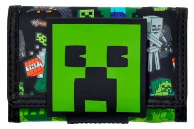Billetera Minecraft Color Negro/verde1