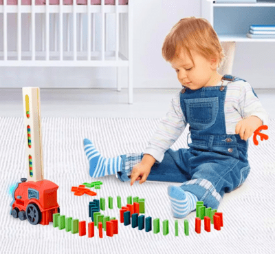 Tren Domino Mágico 60 Bloques con Luces y Sonidos Rojo