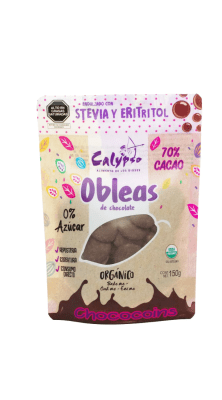 CALYPSO MONEDA CHOCOLATE 70% CACAO CON ERITRIOL  Y ESTEVIA1