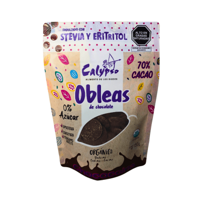 CALYPSO OBLEAS DE CHOCOLATE - 70% CACAO CON STEVIA & ERITRITOL1