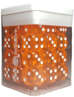 Set 12d6 Translucent Orange w/ White