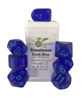 Set 12d6 Translucent Dark Blue w/ Lt Blue