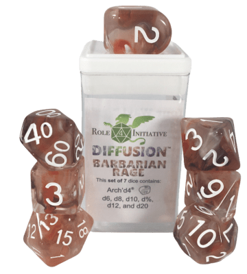 Set 7 dice w/ Arch'd4: Barbarian Rage w/ Symbol
