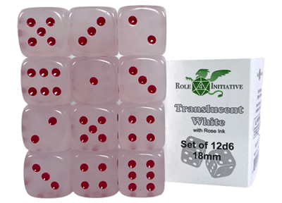 Set 12d6 Translucent White w/ Rose