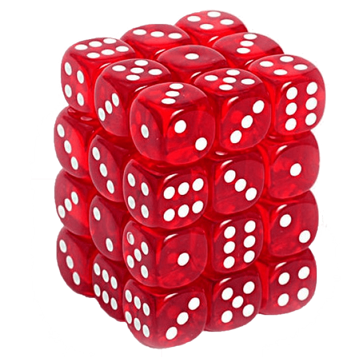 Set 12d6 Translucent Red w/ White1