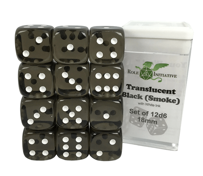 Set 12d6 Translucent Black (Smoke) w/ White1