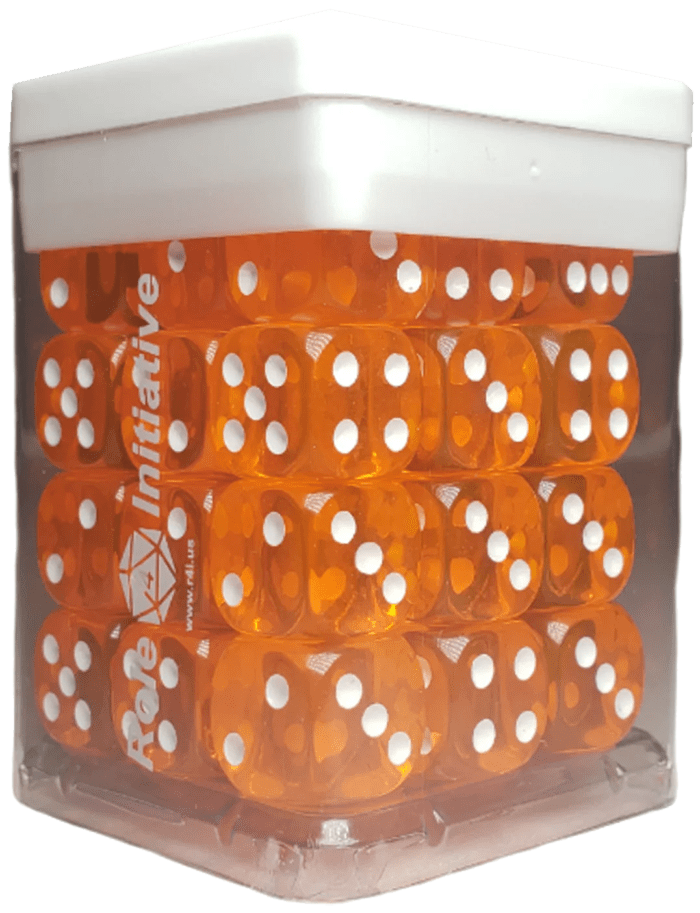 Set 12d6 Translucent Orange w/ White1