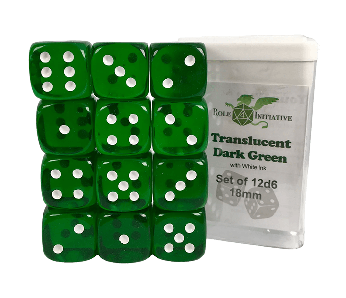 Set 12d6 Translucent Dark Green w/ White1