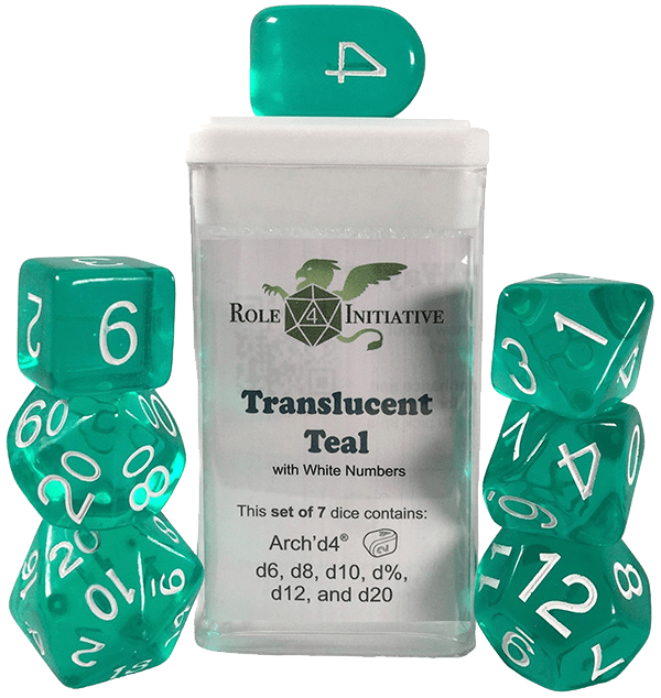 Set 7 dice w/ Arch'd4: Translucent Teal1