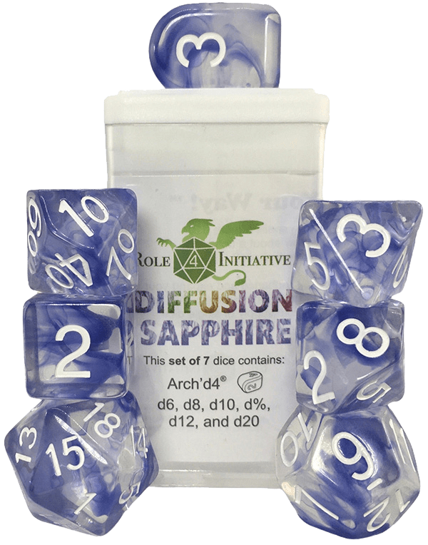 Set 7 Dice w/ Arch'd4: Diffusion Sapphire1