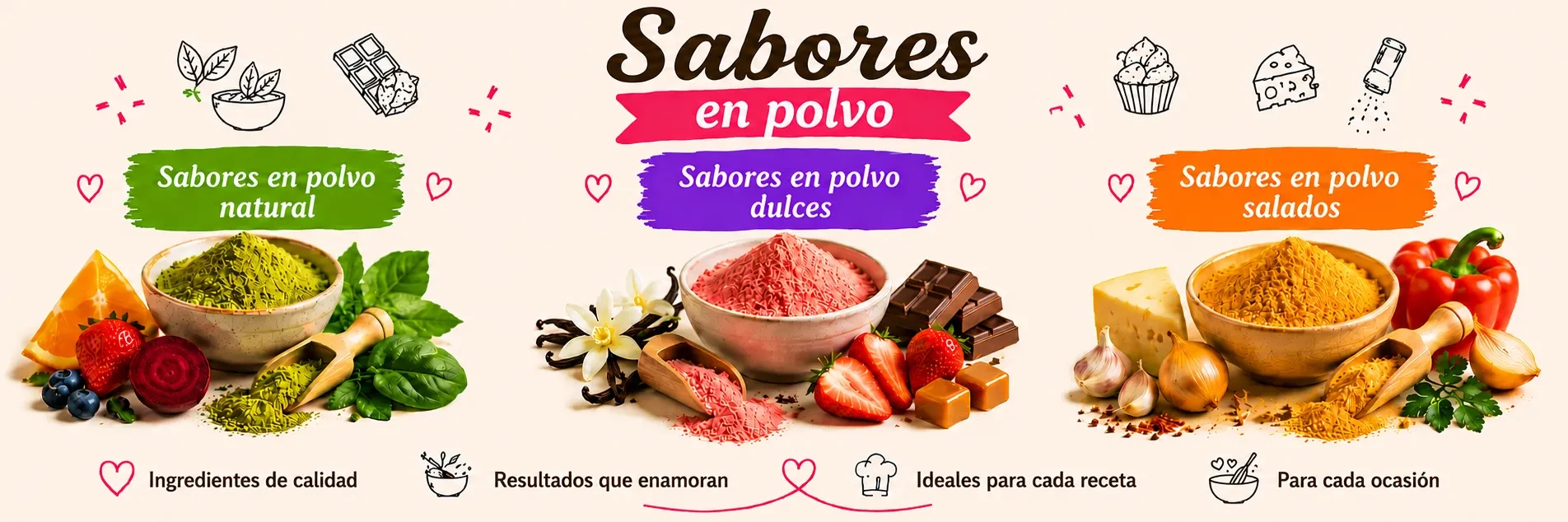 SABORES EN POLVO DULCES