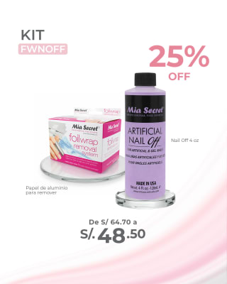 Kit Papel aluminio para remover + Nail Off 4oz1
