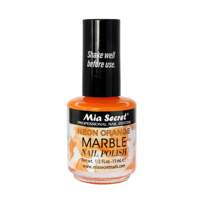 NEON ORANGE MARBLE NAIL POLISH2
