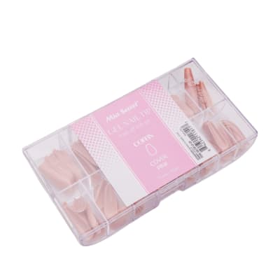 GEL NAIL TIP COFFIN COVER PINK  140 PCS