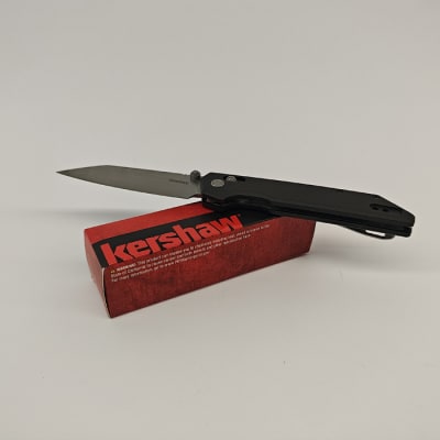 Kershaw Iridium Folding Knife 3.4'' Reverse Tanto D2 Stonewashed Blade Aluminum Handle Black