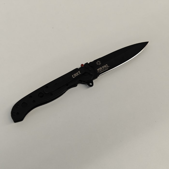 CRKT M16-Z EDC Folding Knife 3'' AUS 4 Stainless Steel Spear Point Blade Zytel Handle Black3