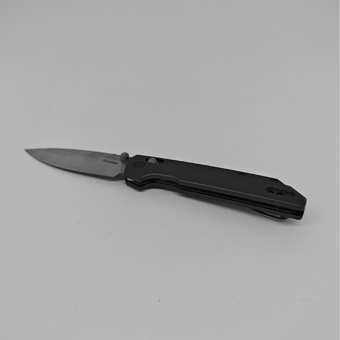 Kershaw Iridium Folding Knife 3.4'' Drop Point D2 Tool Steel Stonewashed Blade 6061 T6 Aircraft Gra1