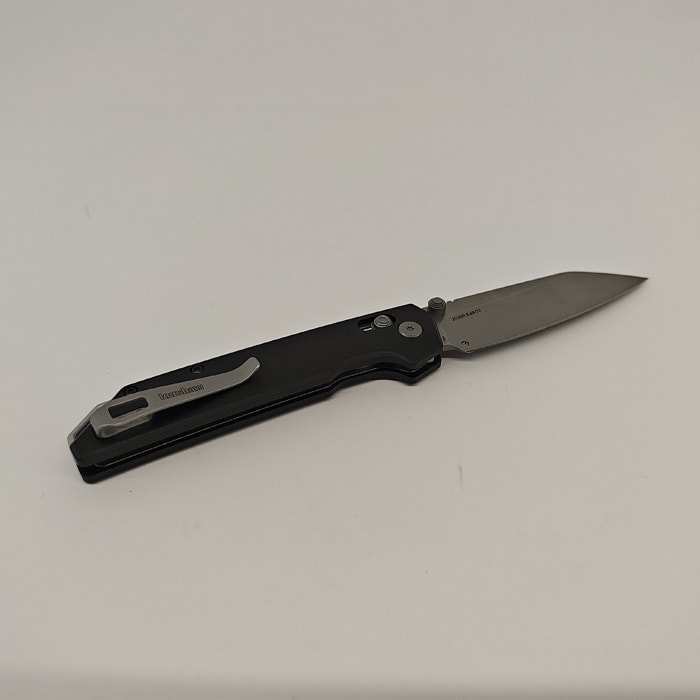 Kershaw Iridium Folding Knife 3.4'' Reverse Tanto D2 Stonewashed Blade Aluminum Handle Black1
