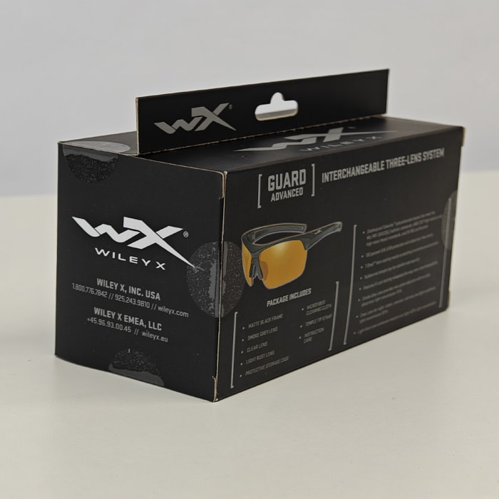 GUARD ADVANCED FRAME COLORMatte Black LENS COLORClear, Smoke Grey, Light Rust2