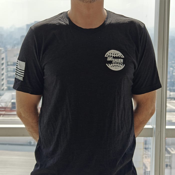 Polera SigSauer Grid Charcoal Black Triblend2